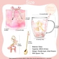 thumbnail image 3 of Personalized Gift for Women Flower Glass Coffee Mug Initial Tea cup Monogrammed Customized Bridesmaid Bride Wedding Gifts Graduation Gifts Valentine Mother's Day Birthday Christmas Gift (R), 3 of 9