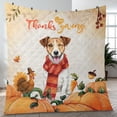 thumbnail image 4 of Happy Thanksgiving Jack Russell Terrier with Turkey Pumpkins Autumn Vibes Quilt Blanket Parson Jack Dog Lover Cozy Comforter Throw Blanket - 12018, 4 of 5