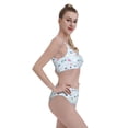 thumbnail image 4 of Daiia Rabbit In The Rain printed 2 piece Swimsuit Bikinis for Women High Waisted Racerback Bathing Suits Summer Tummy Control Scoop Neck Swimwear-Large, 4 of 8
