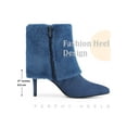 thumbnail image 6 of BLISSFUL STEP Women's Shoes Faux Fur Ankle Booties Stiletto Heel Pointed Toe Boots Royal Blue 6, 6 of 7