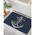 thumbnail image 3 of Area Rug with Tassels 2' x 3', Nautical Anchor Navy Blue Kitchen Runner Rug for Hallway Bedroom Throw Rugs, Ocean Coastal Style Soft Door Mat for Bathroom Entrance Living Room, 3 of 9