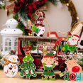 thumbnail image 2 of Colgantes de madera de ciervo coloridos para Navidad, adorno de árbol de Navidad, artesanías de madera para el hogar, decoración de fiesta de navidad, 2 of 4