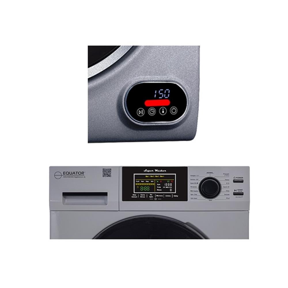 Pemberly Row 110V 1.6 cf Washer & 3.5cf Vented Digital Sensor Dryer in Silver
