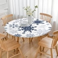 thumbnail image 3 of Blue Christmas Snowflake Pattern Round Fitted Tablecloth with Elastic Edge,Dining Table Cover Waterproof,Outdoor Round Tablecloth for Camping,Dining,Indoor and Outdoor, 3 of 7