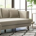 thumbnail image 6 of Pemberly Row Modern L-Shaped Pillow Back Velvet Left-Facing Sectional in Beige, 6 of 9