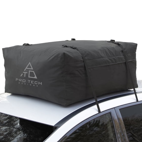 Journeyer - 15 Cubic Feet Weatherproof Rooftop Cargo Carrier for Top of Vehicle, Attaches With or Without Roof Rack