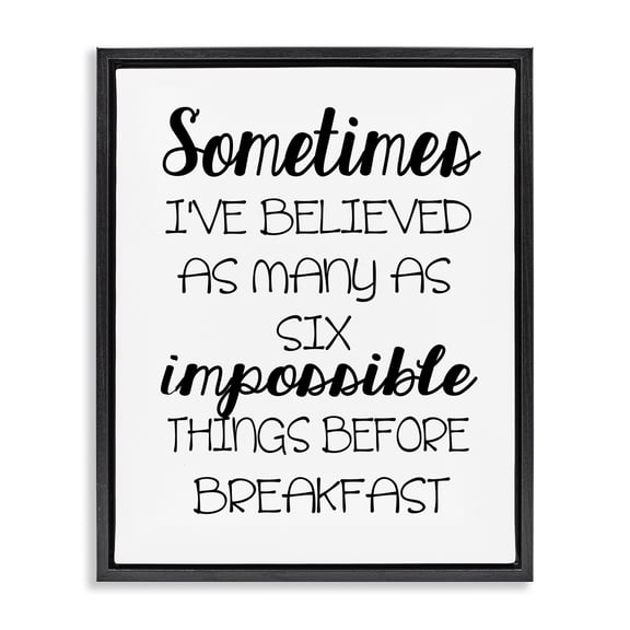 Stupell Industries Six Things Story Quote Text & Numbers Painting Black Floater Framed Canvas Art Print Wall Art, 17 x 21