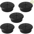 thumbnail image 1 of Durable ABS Plastic, Robust Wire Pass Through For Desk Cleanliness, Cable Cord Hole Cover Assures Effective Cable Management, 5PCS, Black, 1 of 5
