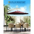 thumbnail image 2 of YUSAZENS 10FT Offset Patio Umbrella with Cross Base, Fade Resistant Canopy, 360° Rotation & Infinite Tilt for Deck Pool Garden, Wine Red, 2 of 7