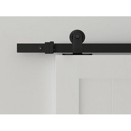 - 6.6 Ft. Top Mount Black Rolling Barn Door Hardware Kit with 2-3/4 in. Wheel