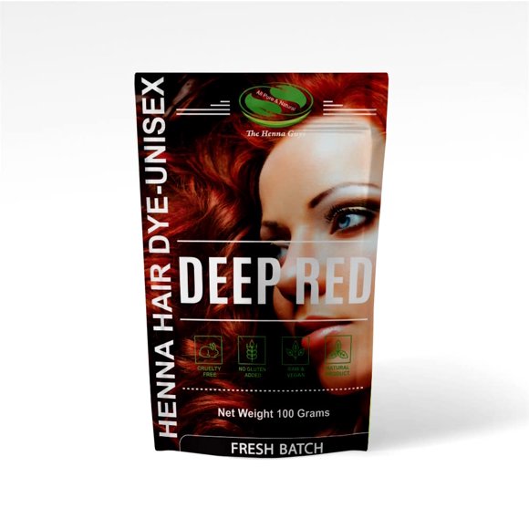 Tinte para cabello y barba The Henna Guys Deep Red 100 g
