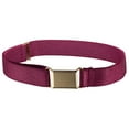 thumbnail image 2 of Kids Elastic Adjustable Strech Belt With Silver Square Buckle - Burgundy Maroon, 2 of 2