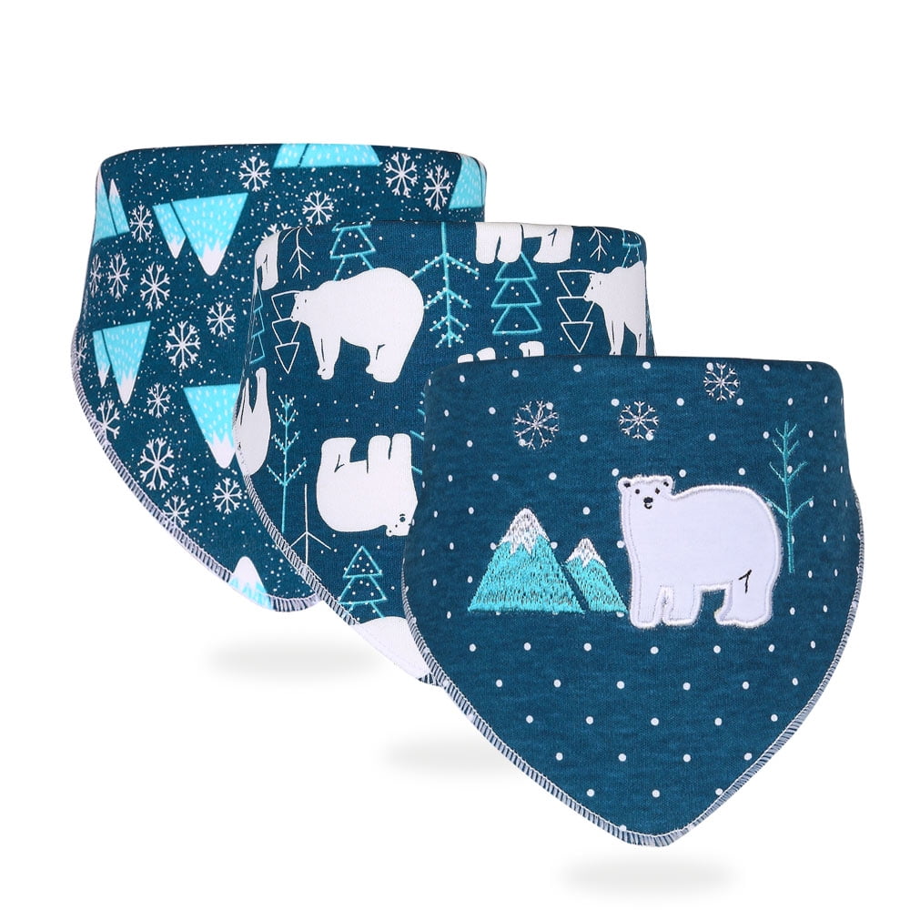 ACHICOO 3Pcs Cotton Baby Saliva Towel Baby Snap Button Triangle Bib Bunny ACHICOO 3Pcs Cotton Baby Saliva Towel Baby Snap Button Triangle Bib Bunny