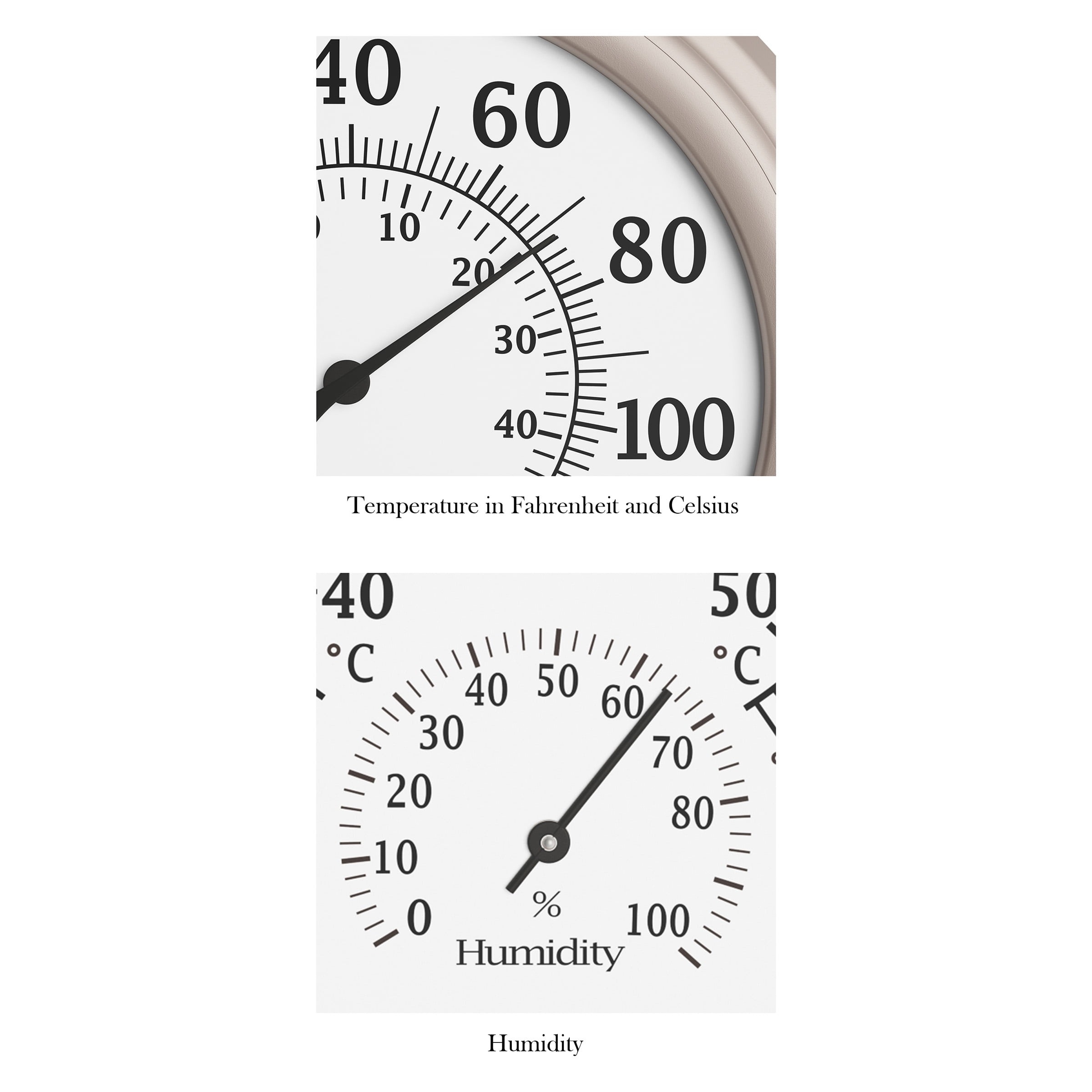 Pure Garden 8-inch Indoor/Outdoor Wall Thermometer and Hygrometer (Silver) 8"x2"