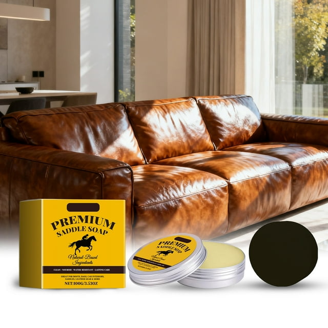 Kit de crema acondicionadora limpiadora para cuero 100G | Reparaciones Arañazos Restauran el brillo | para bolsos Zapatos Muebles, Vinil | Incluye aplicador de esponja para pulir