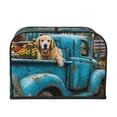 thumbnail image 2 of Disketp Vintage Pickup Sunflower Dog 4 slice Toaster Cover, Four Slice Toaster Appliance Dust-proof Cover For Kitchen Small Appliance Dust Cover, 2 of 7