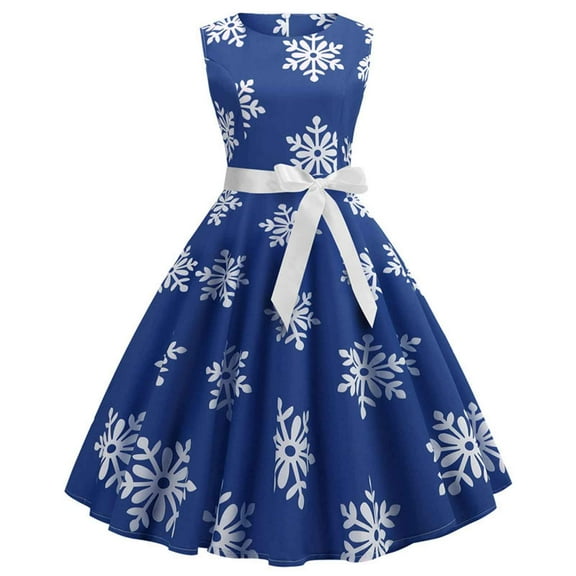 IROINNID A-Line Dress For Women Long Sleeve Round Neckline Temperament Crew Neck s Christmas Dress Without Sleeve Strapless Print Dress