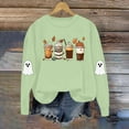 thumbnail image 5 of YUGYXL Plus Size Tops for Women T Shirts Casual Long Sleeve Pumpkin Milk Tea Coffee Graphic Print Halloween Tees Green L, 5 of 8