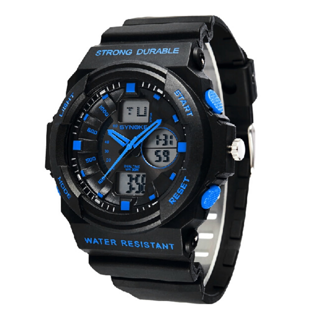 66866 Multifunctional Waterproof Men's Boys Dual Time Display LED