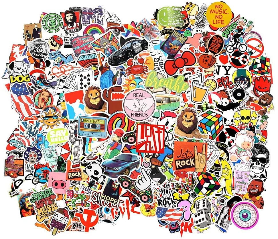 1300 pcs random music movies vinyl skateboard travel computer stickers decals US 