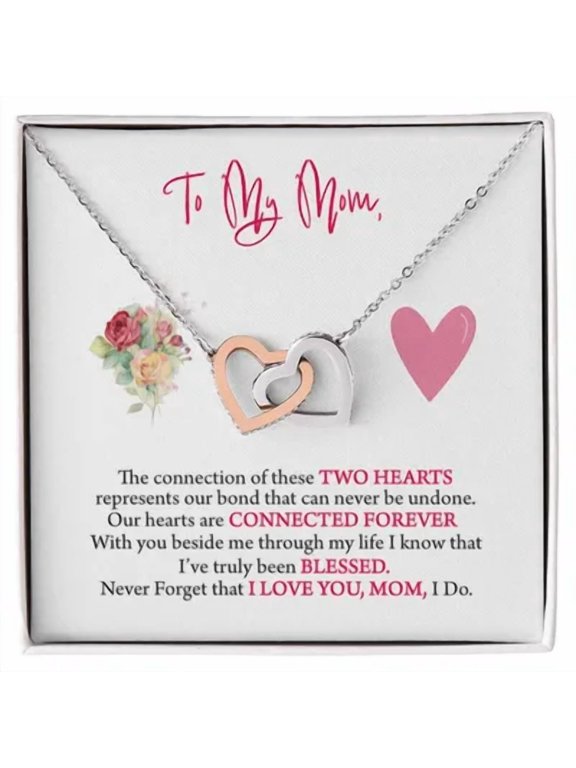 Mom, A Loving Keepsake From Mom, Perfect For Birthdays And Memorable Milestones., Multi Interlocking Heart Necklace