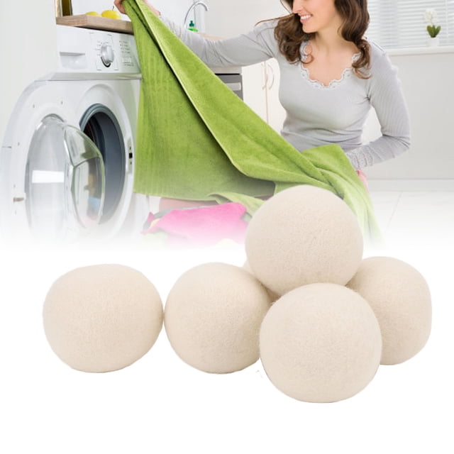 Balles pour Sécheuse en Laine, Boule de Sécheuse en Feutre de Laine Réutilisable Absorbant l'Humilité, Réduisant l'Adhérence Statique, Balles à Lessive pour Vêtements, Serviettes, Linge de Lit