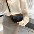 thumbnail image 3 of Bolso de citas casual bolso de hombro de color de contraste de moda bolso bandolera de cuero de PU negro, 3 of 5