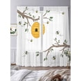 thumbnail image 3 of Bees Branches Sheer Curtains 96 Inch Length 2 Panels Set, Farmhouse Spring Botanical Watercolor Voile Window Treatment Semi Sheer Long Curtains Drapes for Bedroom/Living Room/Kitchen 52"x96"x2, 3 of 7
