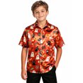 thumbnail image 5 of Kiijoy Halloween Boys Short Sleeve Button Down Shirt for Holiday Party, Orange, Sizes 4-14, 5 of 5