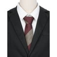 thumbnail image 4 of INSPIRE CHIC Men's Stripe Texture Contrast Color Formal Neckties Wedding Dark Red Brown, 4 of 4