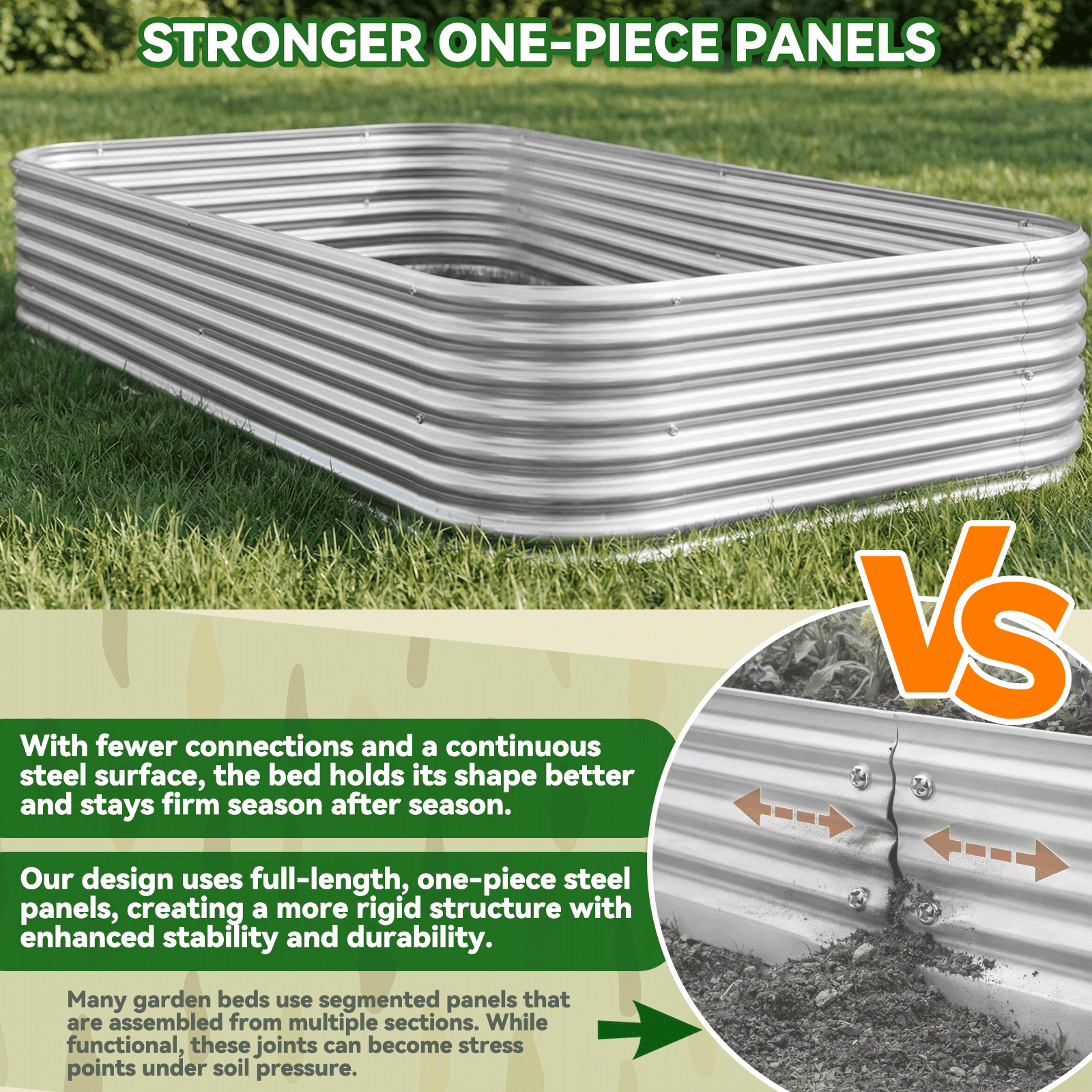 CATMANOR 3 Pack 4x2FT Corrugated Galvanized Steel Raised Garden Bed Outdoor, Metal Above Ground Garden Bed for Vegetables and Flowers, Raised Beds for Gardening