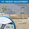 thumbnail image 4 of Mount-It! Mobile Sit-Stand Computer Workstation, Ergonomic, White, 4 of 9