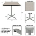 thumbnail image 3 of Hampden Furnishings Bennet Collection Steel Frame 36" Square Top, X Base, 36" Height, Cafe Table Grey Frame/Grey Nebula Top, 3 of 5