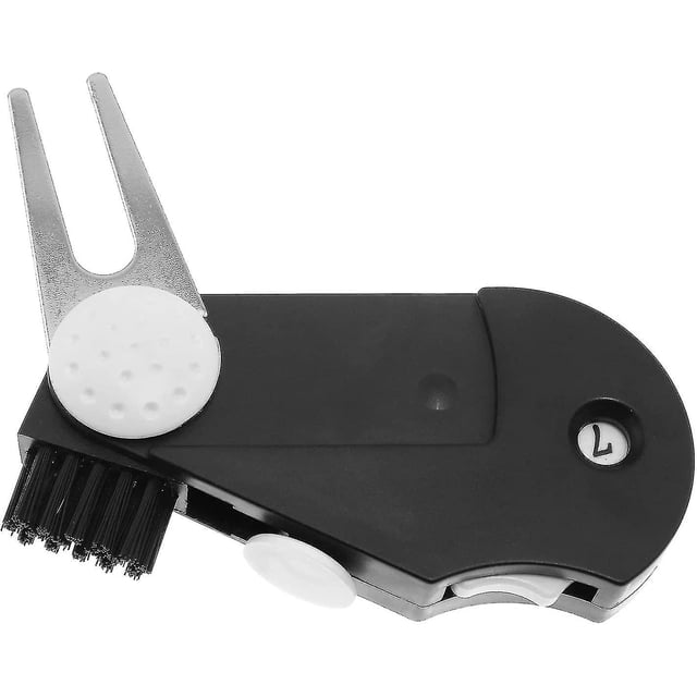 5 In 1 Golf Multi-tool Ball Marker Tool With Club Brush Foldable Multifunctional Lawn Golf Divot Tool Portable Accessoriesblack1pcs