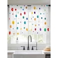 thumbnail image 4 of Sheer Curtains 45 Inches Long, Colorful Polka Dot Light Filtering Window Curtains for Living Room/Bedroom, Rainbow Point Vibrant Rod Pocket Voile Sheer Curtain Drapes, 52"W x 45"L, 2 Panels, 4 of 8