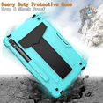 thumbnail image 4 of Dteck Galaxy Tab S7 Case 2020 , Heavy Duty 3 in 1 Hybrid Rugged Shockproof Case with Kickstand S Pen Holder for Samsung Galaxy Tab S7 11 inch Model SM-T870/T875/T878, Mint + Black, 4 of 5