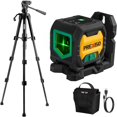 thumbnail image 1 of PREXISO Laser Level with 47 Inch Tripod, IP54 Rechargeable 65Ft Green Cross Line Laser Self Leveling, Light Indicator, 3 Brightness Mode, Lazer Level, 1 of 8