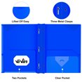 thumbnail image 2 of ViVin Heavy Duty Plastic Folders with Clear Front Pocket and Prongs, 6 Pack, Blue, 2 of 5