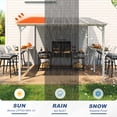 thumbnail image 2 of MEISSALIVVE 10' x 10' Wall Mounted Gazebo, Outdoor BBQ Grill Gazebo with Side Shelf, Lean to Metal Awnings with Sloped Roof, Heavy Duty Pergola for Backyard, Deck, White, 2 of 11