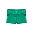 thumbnail image 4 of Moggemol Big Girls Athletic Dance Shorts Shiny Metallic Hot Pants High Waist Gymnastic Boyshorts Green 14, 4 of 5
