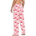 thumbnail image 4 of HPINK-T Men's Cute Santa Claus Snowflake Pink Sleep Pajama Pant,Soft Bottoms with Pockets Drawstring, 4 of 5