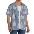 thumbnail image 2 of Kdxio Men's Hawaiian Shirt for Men Short Sleeve Shirt Cute Fat Cat Summer Casual Holiday Beach Button Down T-Shirts, 2 of 7