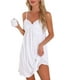 thumbnail image 4 of INSPIRAR CHIC Lencería de Día de la Madre para Mujeres, Camisón Sin Mangas con Volantes, Suave, Escote en V, Ropa de Casa, M Blanca, 4 of 6