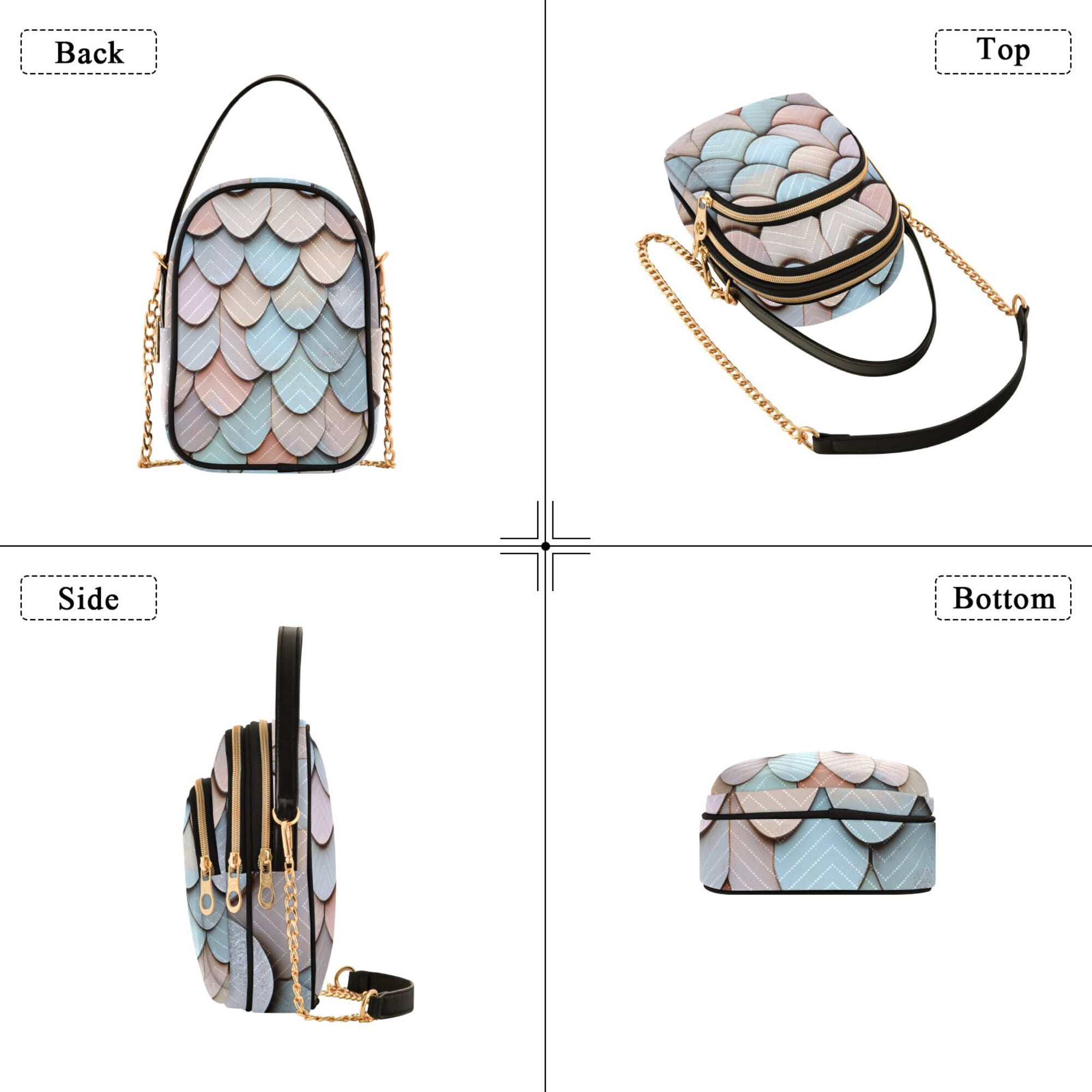 FORMRS Crossbody Bag for Women Quilted Travel Shoulder Cell Phone Purse with Chain Strap Handbag, Blue Shimmering Pattern