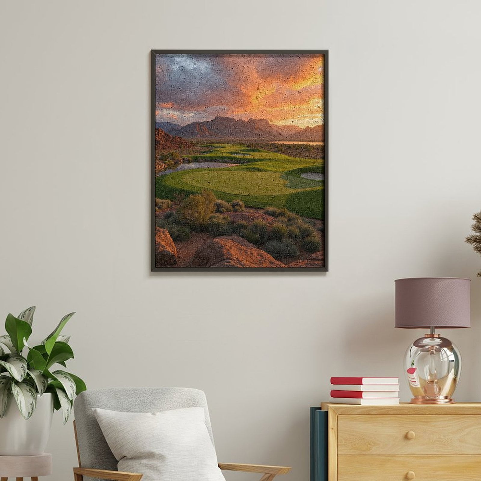 Paint By Numbers Kit for Adults Beginner - Golf Course Sunset Landscape DIY Canvas Painting Kits for Adults, Frameless Paint By Number for Adults for Home Wall Decor 16x20 Inch