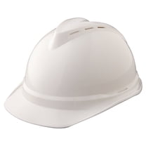 V-Gard® 500 Protective Caps and Hats, 4 Point Fas-Trac, Vented Cap, White