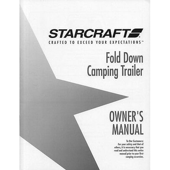 Instruction Manual ONLY for 1994 Starcraft Folding Camping Popup Trailer Owners Manual REPRINT