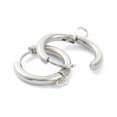 thumbnail image 2 of Resistant 201 Stainless Steel Huggie Hoop Earring Findings with Horizontal Loop and 316 Surgical Stainless Steel Pin Stainless Steel Color 19x17x2.5mm Hole: 2.5mm Pin: 1mm, 2 of 3