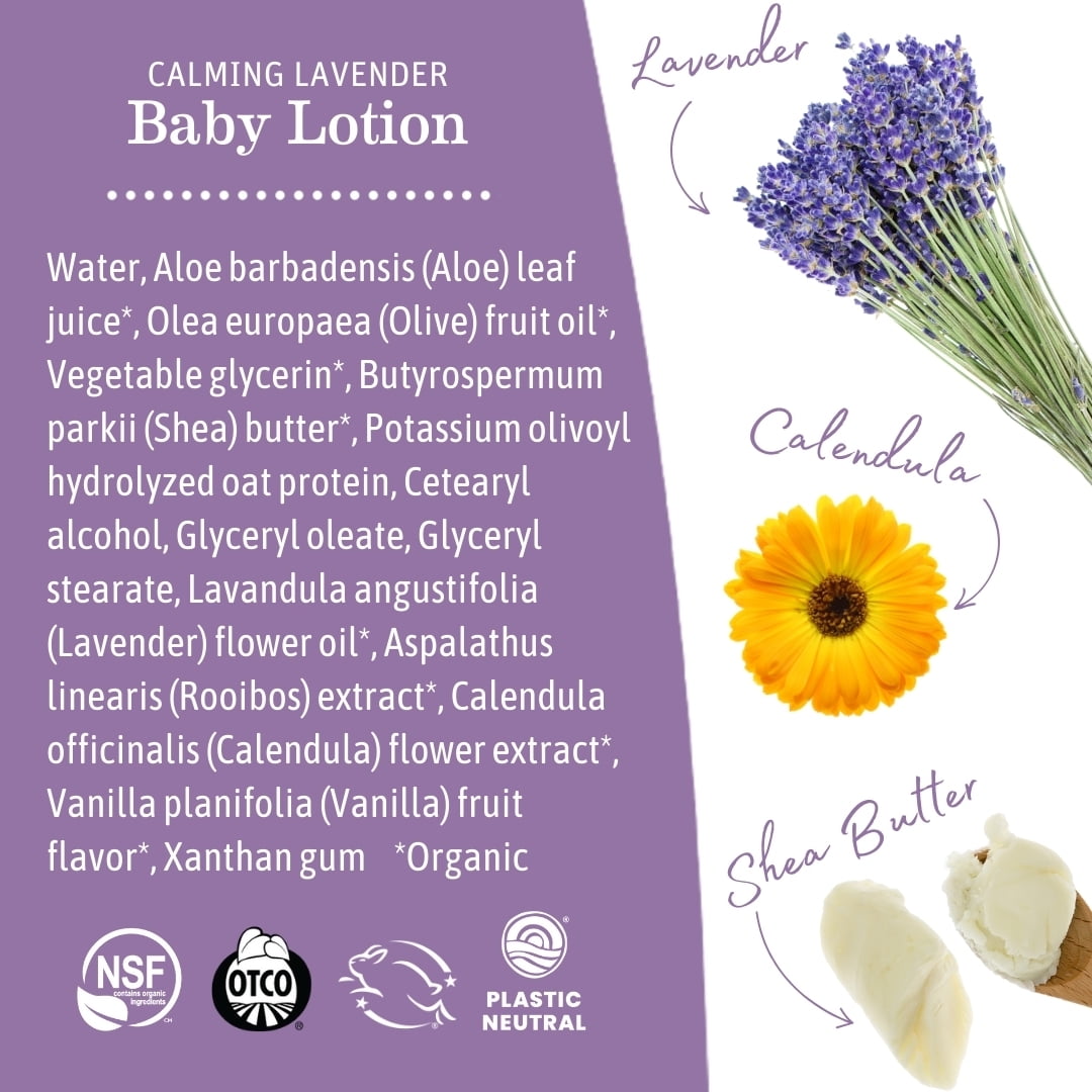 Earth Mama Organics Baby Lotion for Sensitive Skin, Calming Lavender, 8 fl oz