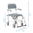 thumbnail image 3 of Medline Aluminum Shower Commode Transport Chair, 275 lbs. Capacity — for Seniors & Injured in Restroom, Bathroom or As Toilet, 1 Ct., 3 of 7